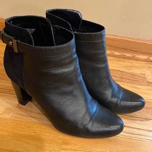 Alfani Black leather boots 4 inch heel size 9